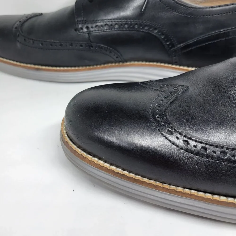 Cole Haan C26470 Grand O's Mens Black Leather Wingtip Derbys Size US 12 M VGC